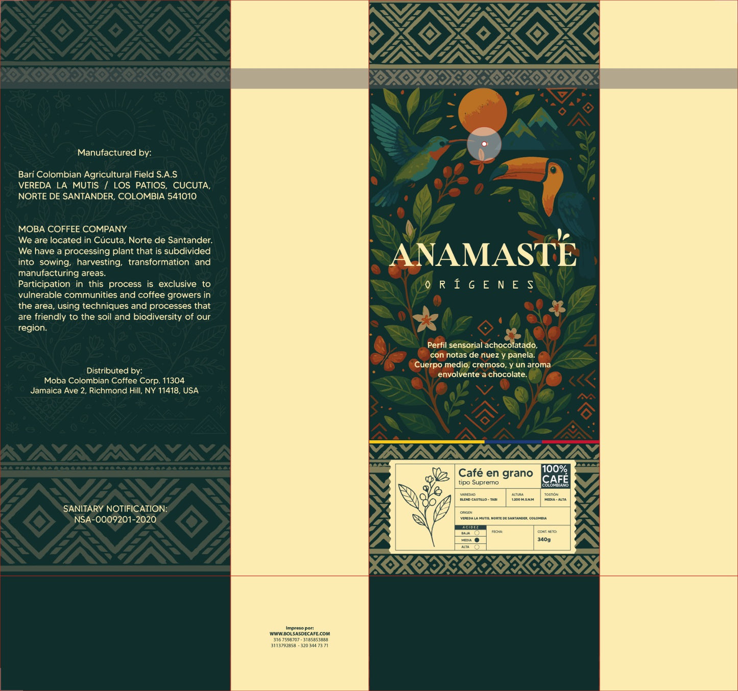 ANAMASTE ORÍGENES SUPREMO - Café de Especialidad 350g